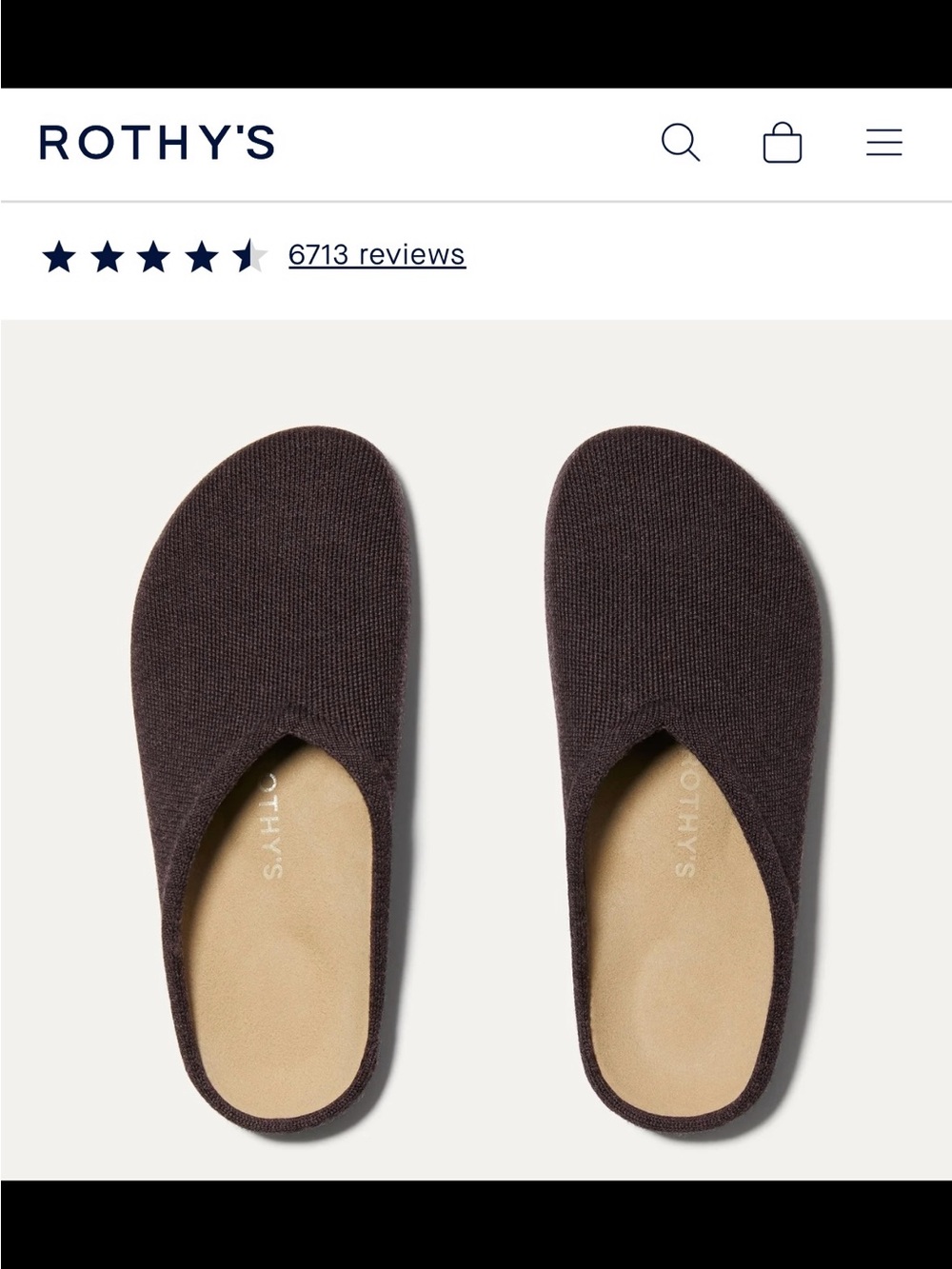 Rothy's The Casual Clog in Chestnut Brown Size 8